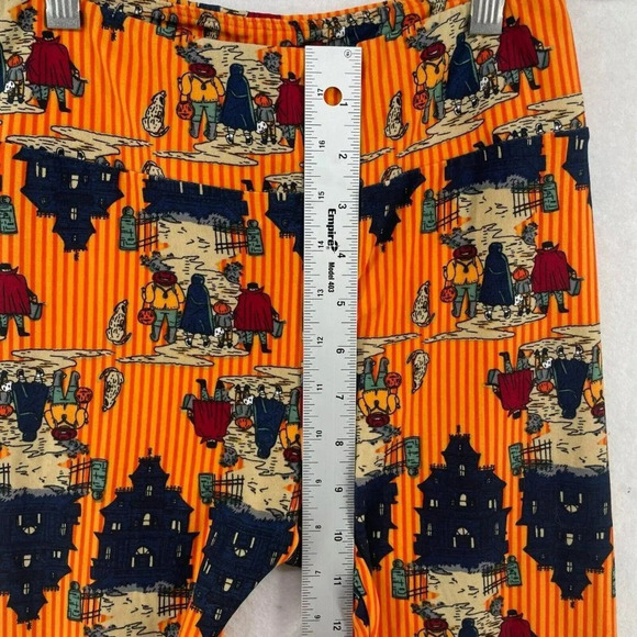 LulaRoe Leggings Women's Sz OS Orange Haunted House Halloween Trick-or-Treat - Picture 4 of 12